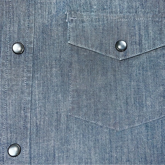 Banana Republic Slim Fit Pearl Snap Mens Size Medium - Picture 6 of 8